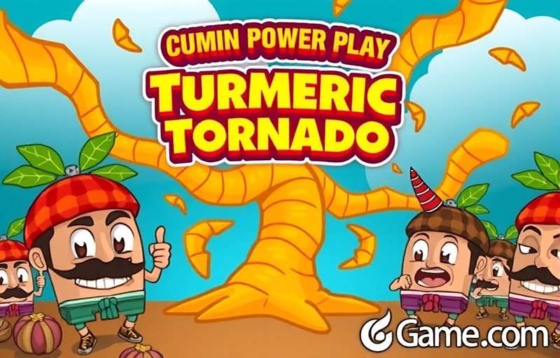 Cumin Power Play Turmeric Tornado Cover Art Cumin Power Play Turmeric Tornado game cover showing cumin and turmeric characters in vibrant Indian spices setting